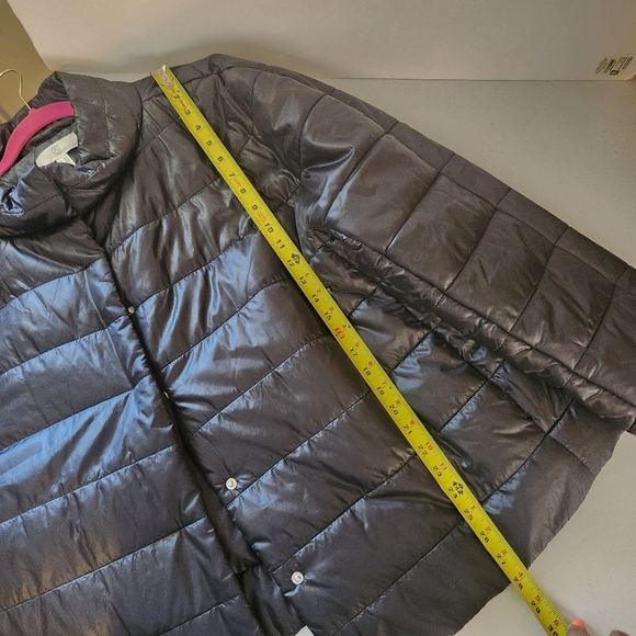 Addition Elle Black Winter Puffer Puffy Coat Jacket Plus Size 3X Lightweight - Picture 6 of 7